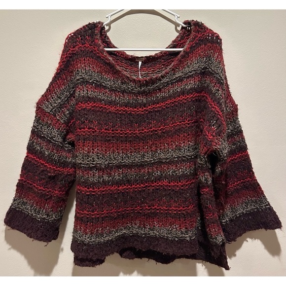 Free People Women’s Chunky Knit Oversized Sweater With Dolman Sleeves Size Small - Picture 1 of 7